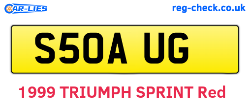 S50AUG are the vehicle registration plates.