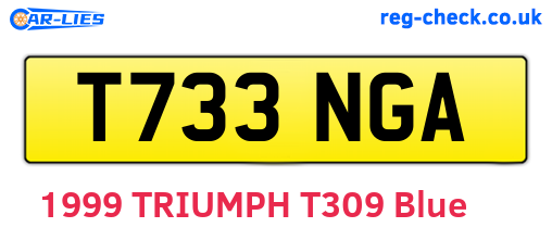 T733NGA are the vehicle registration plates.