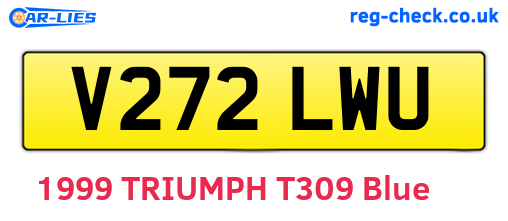 V272LWU are the vehicle registration plates.
