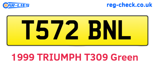 T572BNL are the vehicle registration plates.