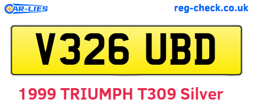 V326UBD are the vehicle registration plates.
