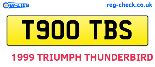 T900TBS are the vehicle registration plates.