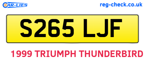 S265LJF are the vehicle registration plates.