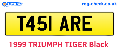 T451ARE are the vehicle registration plates.