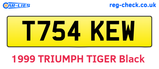 T754KEW are the vehicle registration plates.