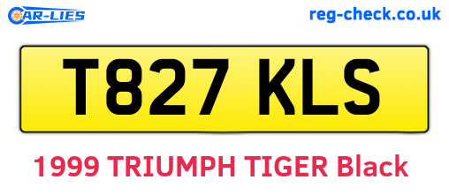 T827KLS are the vehicle registration plates.