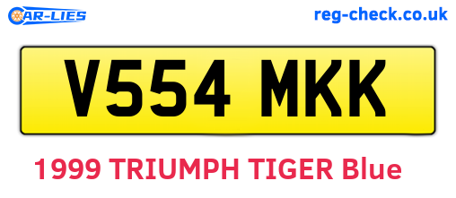 V554MKK are the vehicle registration plates.