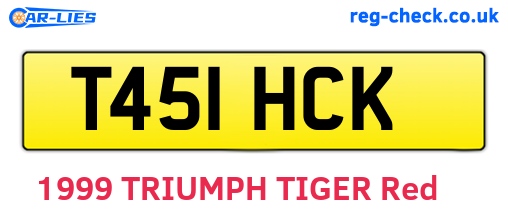 T451HCK are the vehicle registration plates.