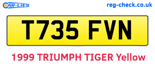 T735FVN are the vehicle registration plates.