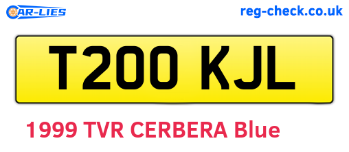 T200KJL are the vehicle registration plates.
