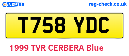 T758YDC are the vehicle registration plates.