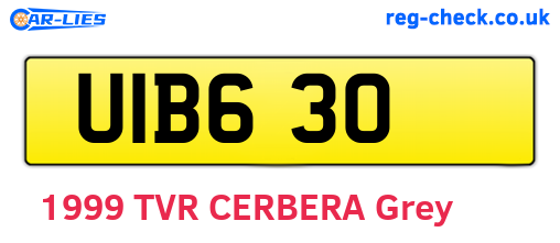 UIB630 are the vehicle registration plates.