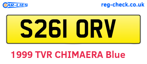 S261ORV are the vehicle registration plates.