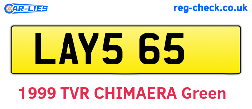 LAY565 are the vehicle registration plates.