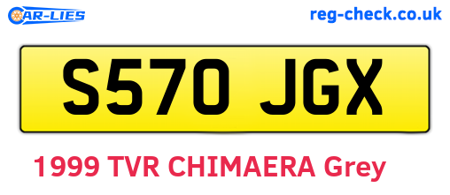 S570JGX are the vehicle registration plates.