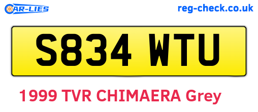 S834WTU are the vehicle registration plates.