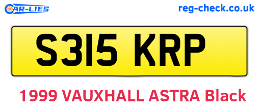S315KRP are the vehicle registration plates.