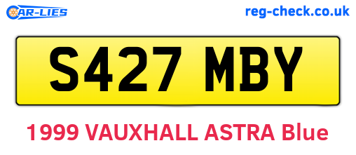 S427MBY are the vehicle registration plates.