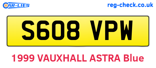 S608VPW are the vehicle registration plates.