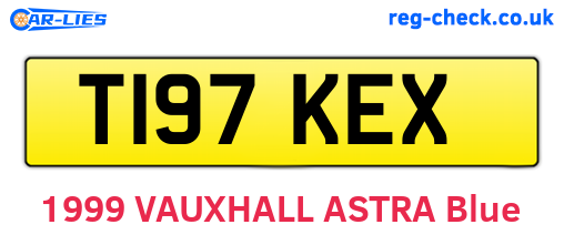 T197KEX are the vehicle registration plates.