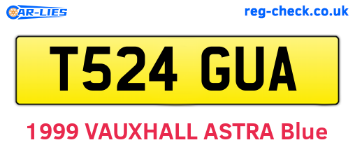 T524GUA are the vehicle registration plates.