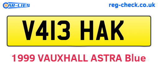 V413HAK are the vehicle registration plates.