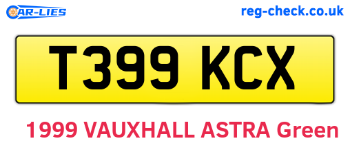 T399KCX are the vehicle registration plates.