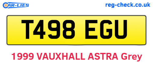 T498EGU are the vehicle registration plates.