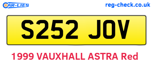 S252JOV are the vehicle registration plates.