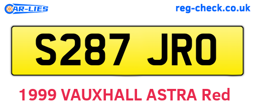 S287JRO are the vehicle registration plates.