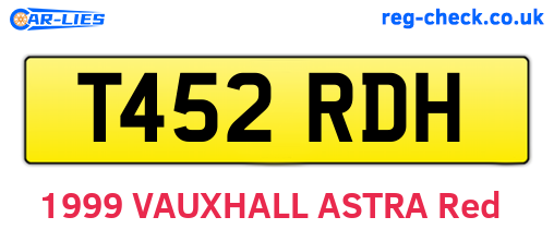 T452RDH are the vehicle registration plates.