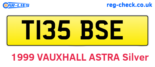 T135BSE are the vehicle registration plates.