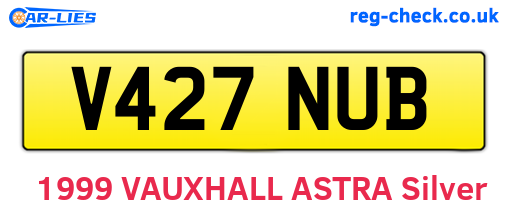 V427NUB are the vehicle registration plates.