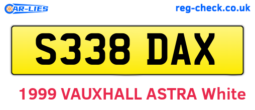 S338DAX are the vehicle registration plates.
