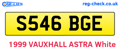 S546BGE are the vehicle registration plates.