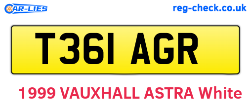 T361AGR are the vehicle registration plates.