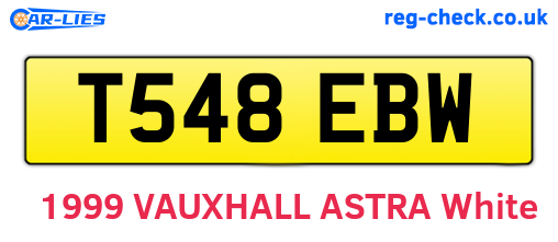 T548EBW are the vehicle registration plates.