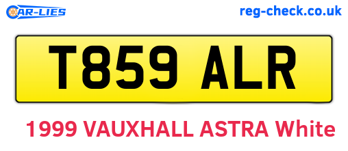 T859ALR are the vehicle registration plates.