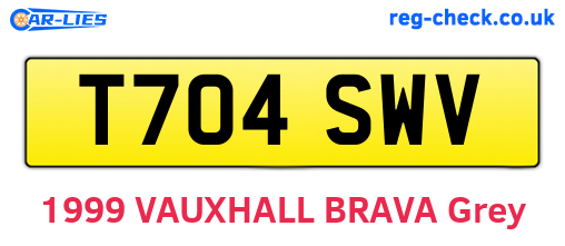 T704SWV are the vehicle registration plates.