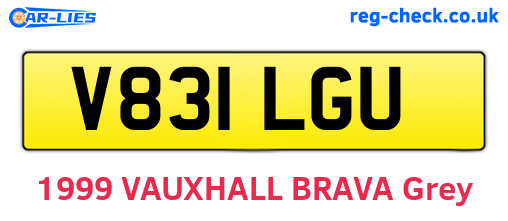 V831LGU are the vehicle registration plates.