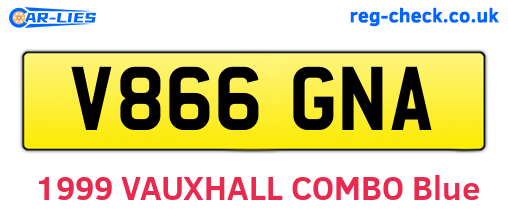 V866GNA are the vehicle registration plates.