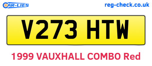 V273HTW are the vehicle registration plates.