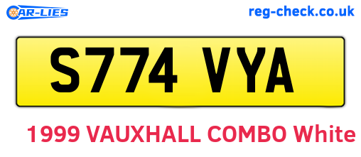 S774VYA are the vehicle registration plates.