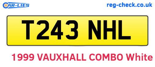 T243NHL are the vehicle registration plates.