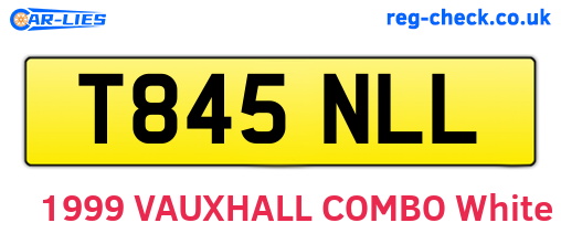 T845NLL are the vehicle registration plates.