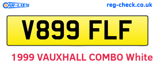 V899FLF are the vehicle registration plates.