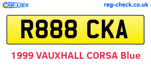R888CKA are the vehicle registration plates.