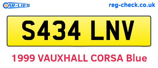 S434LNV are the vehicle registration plates.