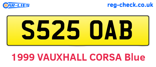 S525OAB are the vehicle registration plates.
