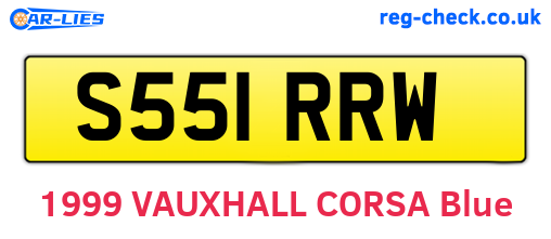 S551RRW are the vehicle registration plates.